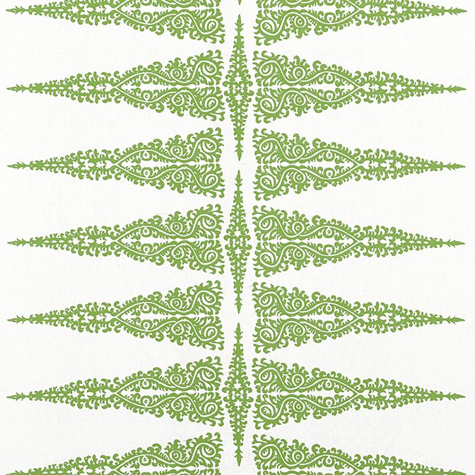 Anna French Ellery Stripe Fabric in Kelly on White
